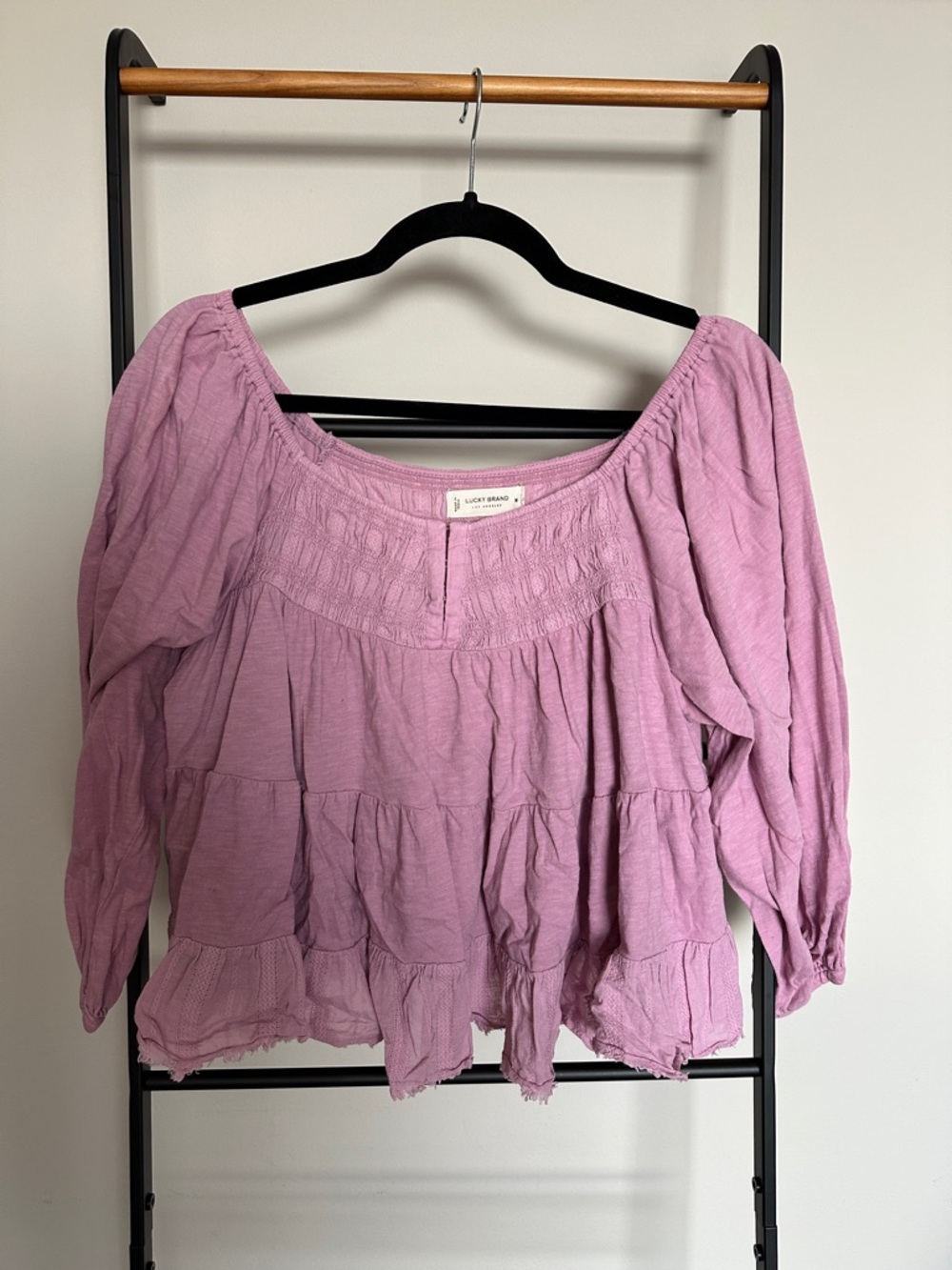 Lucky Brand Lavender Tiered Peasant Tunic
